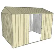 Build-a-Shed 2.3 x 3 x 2.3m Gable Double Sliding Side Door Shed - Cream