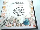Alex and Ani TROPICAL FISH DUO CHARM Shiny Silver Bangle New W/Tag Card & Box