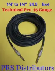 1/4" (6.35) to 1/4" plug PA DJ Guitar Amp Speaker Cable 24.5 feet Technical Pro