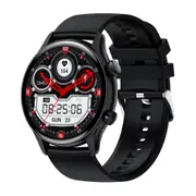 I30 Smart Watch Bluetooth Calling 1.36 inch Amoled Full Touch Fitness Tracker IP68 Waterproof Smartwatch Black