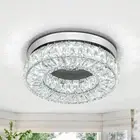 11.8” Modern Crystal Chandeliers Flush Mount Ceiling Light Fixture LED Chande...