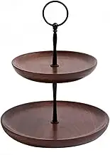 ALAGPNPMZH Round Double Layer Cake Stand Holder Dessert Table Tray Cupcake Display Rack Birthday Wedding Party Decoration Kitchen Storage(Small)