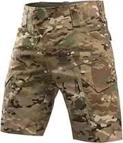 [VOTAGOOGEAR] Tactical Cargo Shorts Men's Stretch Cargo Shorts 1/2 Short Work Trousers with 9 Pockets for All Outdoor Activities and Daily (Without Belt)