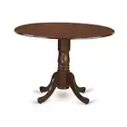 Round Wood Pedestal Dining Table with 29" Drop Leaves in Mahogany