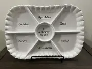Pier 1 Dolomite Hostess Divided Tray for Sundae Toppings or Sweet Snacks 13x9