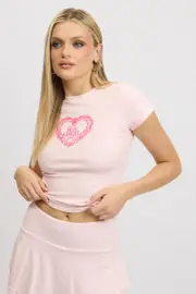 Pink Graphic Tee Short Sleeve - Size 14L, Women's Graphic Tee