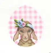 Kelly Clark Kid Lamb with Flower Wreath Ornament Handpainted Needlepoint Canvas
