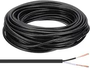 uxcell 50Ft 18/2 PVC Covered Wire, 300V SVT Round Lamp Cord Insulated Heat Resistant Electronical Flexible Cable for LED Lamp Wire Audio Cable Speaker, Black, UL Listed