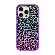 iPhone 16 Pro Impact Case Wild Colorful Leopard Transparent