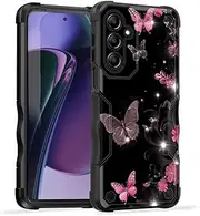 [EFGWSDER] for Galaxy A54 5G Case,[Dual Layer][10 FT Military Grade Drop Protection] [Non-Slip] Heavy Duty Shockproof Case for Samsung Galaxy A54 5G 6.4 inch,Butterflies Flower