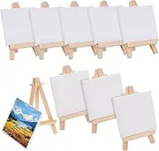 DOITOOL 12 Sets Oil Easel Blank Canvas Boards for Painting Canvas for Painting Easel Painting Kit for Mini Stretched Artist Canvas Paint Boards Bamboo White