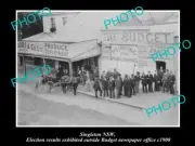 OLD LARGE HISTORICAL PHOTO OF SINGLETON NSW THE BUDGET NEWSPAPER BUILDING 1900