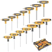 14 PC T-handle Allen Wrench Set Metric and Standard with T Handle Hex Key and...