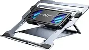 Laptop Cooler Stand for Desk - Height Adjustable Desk Laptop Cooling Stand,Rechargeable Cooler Ergonomic Notebook Support Tabletop Riser for Boyfriend, Girlfriend