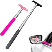 2PCS Car Window Squeegee Retractable Wing Mirror Squeegee Small Car Rearview Mirror Wiper Portable Car Side Mirror Squeegee for Car Mirror Windows Windshields Shower Doors Bathroom Mirrors