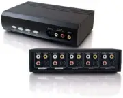 4 WAY TV Stereo Switch Box Dual Monitor Out Passive Splitter S-Video & CVBS