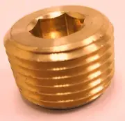 1pc Brass Internal Hex Pipe Plug Allen Key 1/2" NPT Fuel Air MettleAir 118-D
