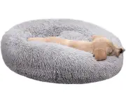 -Mini Medium Sized Dog Cat Bed Self Warming Autumn Winter Indoor Snooze Sleeping Cozy Kitty Teddy Kennel (s(19.7dx7.9 H, Light Grey)