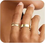 [Gokeey] Gold Rings for Women, 14K Gold Plated Stacking Rings Set for Women Dainty Stackable Rings for Girls Jewelry Gifts