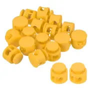 60Pcs 0.6" Dia Cord Locks Double Hole Cord Fastener Yellow
