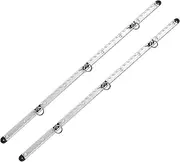 1 Pair Aluminum L Track Rail, 100cm Cargo Securing Lashing Rail with Round Stud Fittings, L Track Tie Down System Kit for Enclosed Trailer, Trucks, Van, Pickup