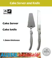 AU 2pc Cake Server & Knife Set Stainless Steel Kitchen Baking Birthday
