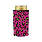 Stubbyz 80s Leopard Print Stubby Cooler Slim