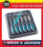 ECLIPSE BY SPEAR & JACKSON 6pce CHROME VANADIUM STEEL WOODWORKING CHISEL SET