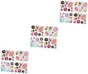 LRXIYODE 3sets Kids Room Decor Wall Stickers Removable Doughnut Sticker Wall Art 4sheets*3
