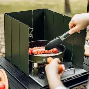 Wind Screen Shield for Portable Stove 10 Folding Panels Gas Burner Windproof Gre