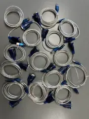 15 USB VGA Adapter cables, Blue Ends, Silver Cords 6 Ft.