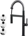 WELS Pull down Kitchen Mixer Taps High-Arc Metal 3-Mode Pull-Out Sprayer Laundry