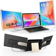 sharanix Updated Laptop Screen Extender,15.6" Portable Triple Monitor for 13”-17.3”Laptop with IPS FHD 1080P Display, Detachable Laptop Extended Monitor Compatible with Mac, Wins, Dex, Chrome