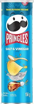 6 Packs of Pringles Salt and Vinegar Potato Chips 156g FRESH & DELICIOUS
