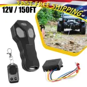 Vehicle Car Winch Wireless KeyFob Control Remote Transmitter Receiver Kit -Black