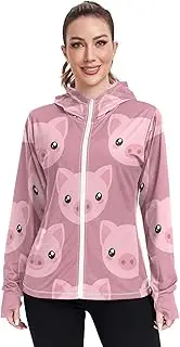 [Caihoyu] Plain Hoodie Long Sleeve Cooling Shirts UPF 50+ Protection Plain Sweatshirt Women Athletic Jacket