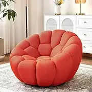 Bubble Lounge Chair, 39" Modern Velvet Accent Chair with Sculpted Bubbles, Ergonomic Reading Chair for Living Room, Plush Comfort Seating for Apartments, Red Cloud-Like (Red)