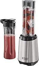 Russell Hobbs RHBL300, Mix and Go Stainless Steel Blender, 300 Watt Electric Motor and Dishwasher Safe, High Speed Blender, Silver/Black