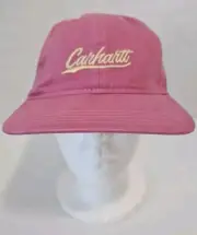 CARHARTT Women's Canvas Script Graphic Cap Strap Back Pink OSFM NWT