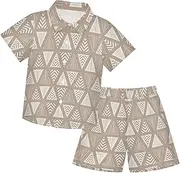 [Caihoyu] Big Boy Hawaiian Button Down Shirts and Shorts Set Toddler Boy Outfit Summer Clothing