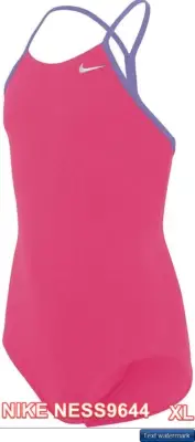 Nike Girls' Racerback One Piece Swimsuit Pink XL / 13-15 YR /(156-166CM)