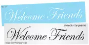 Joanie Stencil Welcome Friends Script font Family Home Cottage Prim Art Signs