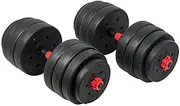 40kg Adjustable Rubber Dumbbell Set Barbell Home GYM Exercise Weights