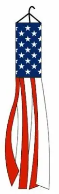 "USA" Windsock Super Shiny poly 5ft wind sock UN US United States American flag