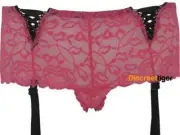 Pink Hipster Style Briefs With Built In Adjustable Garter Straps Sizes 8 to 22