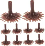 50pcs Model Tree Feet Mini Tree Feet Model Building Supplies Tree Base Holder Miniature Trees Base Architecture Model Trees Base Miniature Tree Support Diorama Trees Plastic Brown