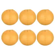 6pcs 8 Inch Folding Hanging Paper Lanterns for Wedding Home Party Yellow