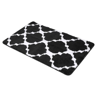 Bathroom Rug, 31" x 20" Non Slip Bath Mat for Bathroom, Black White