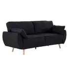 Sarantino 3 Seater Modular Linen Fabric Sofa Bed Couch Futon - Black