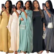 Abaya Modest Batwing Sleeve Women Kaftan Maxi Dress Muslim Dubai Loose Caftan